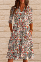 Harlowe™ | Elegant V-Neck Dress with Tummy Coverage