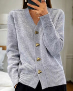 Liorah™ | Elegant Heart Button Cardigan